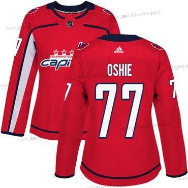 Adidas Naisten Washington Capitals #77 T. J. Oshie Punainen Kotiottelupaita Aito Ommeltu NHL Paita