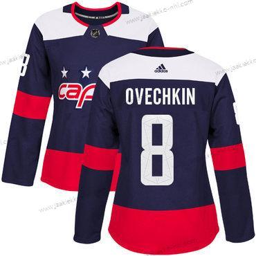 Adidas Naisten Washington Capitals #8 Alex Ovechkin Laivastonsininen Aito 2018 Stadium Series Ommeltu NHL Paita