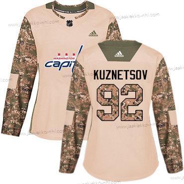 Adidas Naisten Washington Capitals #92 Evgeny Kuznetsov Maastokuvio Aito 2017 Veterans Day Ommeltu NHL Paita