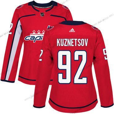 Adidas Naisten Washington Capitals #92 Evgeny Kuznetsov Punainen Kotiottelupaita Aito Ommeltu NHL Paita