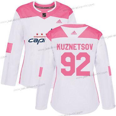 Adidas Naisten Washington Capitals #92 Evgeny Kuznetsov Valkoinen Pinkki Aito Ommeltu NHL Paita