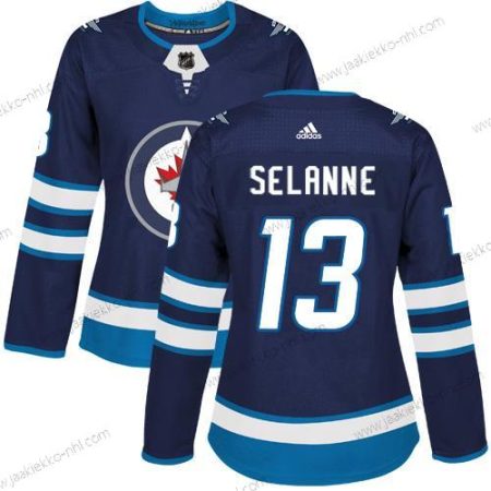 Adidas Naisten Winnipeg Jets #13 Teemu Selanne Laivastonsininen Sininen Kotiottelupaita Aito Ommeltu NHL Paita