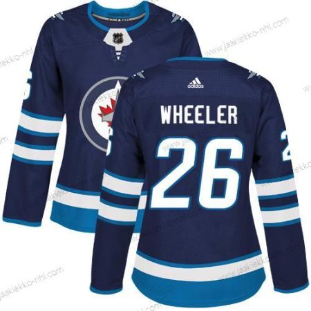 Adidas Naisten Winnipeg Jets #26 Blake Wheeler Laivastonsininen Sininen Kotiottelupaita Aito Ommeltu NHL Paita