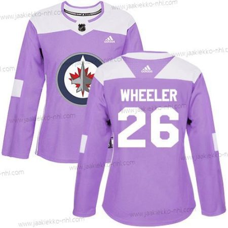 Adidas Naisten Winnipeg Jets #26 Blake Wheeler Violetti Aito Taistelee syöpää vastaan Ommeltu NHL Paita