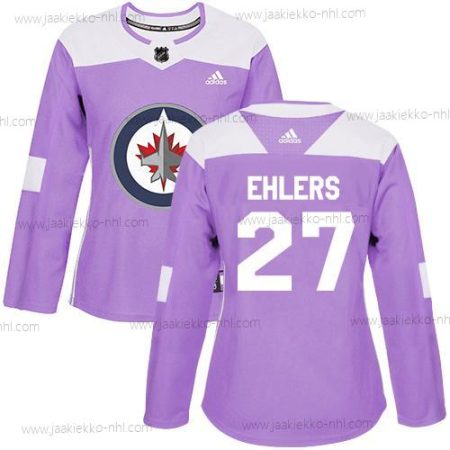 Adidas Naisten Winnipeg Jets #27 Nikolaj Ehlers Violetti Aito Taistelee syöpää vastaan Ommeltu NHL Paita