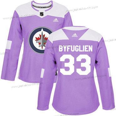 Adidas Naisten Winnipeg Jets #33 Dustin Byfuglien Violetti Aito Taistelee syöpää vastaan Ommeltu NHL Paita