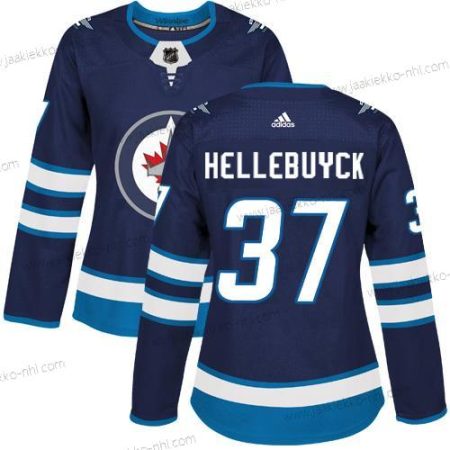 Adidas Naisten Winnipeg Jets #37 Connor Hellebuyck Laivastonsininen Sininen Kotiottelupaita Aito Ommeltu NHL Paita