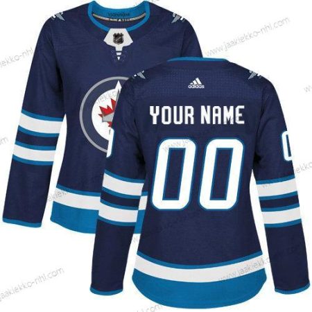 Adidas Naisten Winnipeg Jets Mukautettu Aito Laivastonsininen Sininen Kotiottelupaita NHL Paita