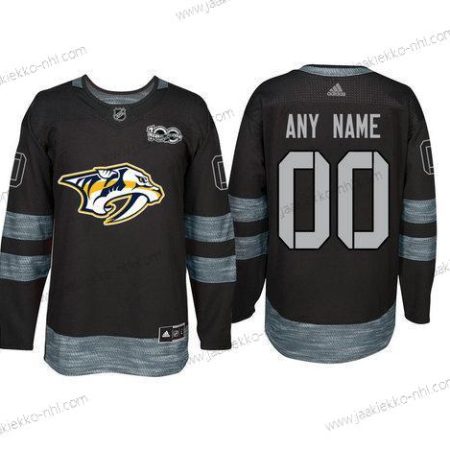 Adidas Nashville Predators Mukautettu Musta 1917-2017 100th Vuosipäivä Ommeltu NHL Paita