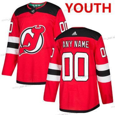 Adidas New Jersey Devils Mukautettu Punainen Kotiottelupaita Aito Ommeltu 2017-2018 NHL Paita