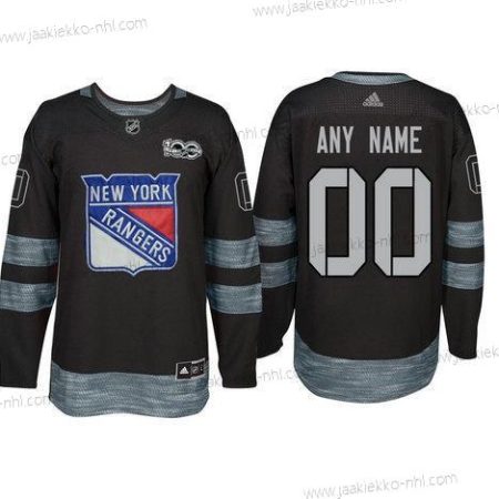 Adidas New York Rangers Mukautettu Musta 1917-2017 100th Vuosipäivä Ommeltu NHL Paita