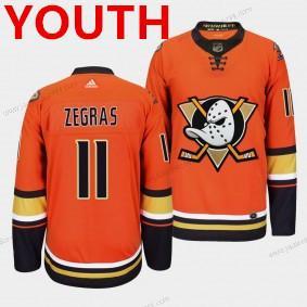 Adidas Nuoret Anaheim Ducks #11 Trevor Zegras Oranssi Aito Paita