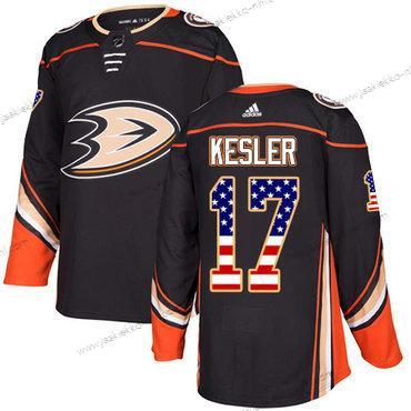 Adidas Nuoret Anaheim Ducks #17 Ryan Kesler Musta Kotiottelupaita Aito USA Flag Ommeltu NHL Paita