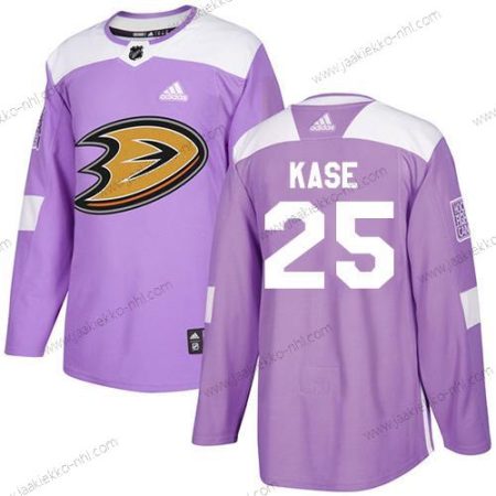 Adidas Nuoret Anaheim Ducks #25 Ondrej Kase Violetti Aito Taistelee syöpää vastaan Ommeltu NHL Paita