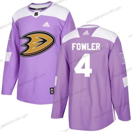 Adidas Nuoret Anaheim Ducks #4 Cam Fowler Violetti Aito Taistelee syöpää vastaan Ommeltu NHL Paita