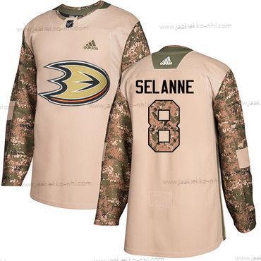 Adidas Nuoret Anaheim Ducks #8 Teemu Selanne Maastokuvio Aito 2017 Veterans Day Ommeltu NHL Paita