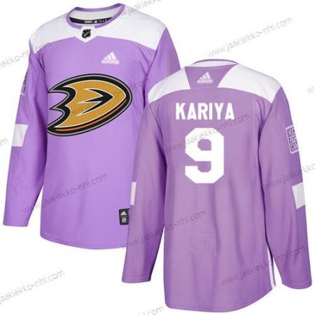 Adidas Nuoret Anaheim Ducks #9 Paul Kariya Violetti Aito Taistelee syöpää vastaan Ommeltu NHL Paita