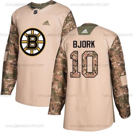 Adidas Nuoret Boston Bruins #10 Anders Bjork Maastokuvio Aito 2017 Veterans Day Ommeltu NHL Paita