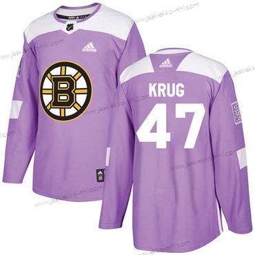 Adidas Nuoret Boston Bruins #47 Torey Krug Violetti Aito Taistelee syöpää vastaan Ommeltu NHL Paita