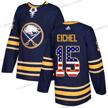 Adidas Nuoret Buffalo Sabres #15 Jack Eichel Laivastonsininen Sininen Kotiottelupaita Aito USA Flag Ommeltu NHL Paita