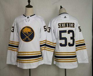 Adidas Nuoret Buffalo Sabres #53 Jeff Skinner Valkoinen With Kulta 50Th Vuosipäivä Ommeltu NHL Paita