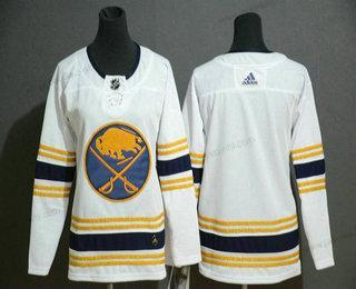 Adidas Nuoret Buffalo Sabres Tyhjä Valkoinen With Kulta 50Th Vuosipäivä Ommeltu NHL Paita