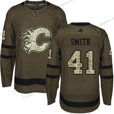 Adidas Nuoret Calgary Flames #41 Mike Smith Vihreä Salute to Service Ommeltu NHL Paita