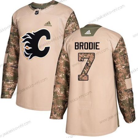 Adidas Nuoret Calgary Flames #7 Tj Brodie Maastokuvio Aito 2017 Veterans Day Ommeltu NHL Paita