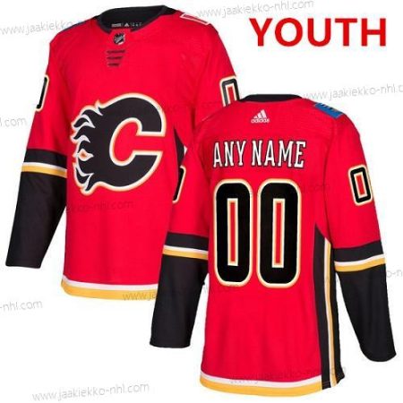 Adidas Nuoret Calgary Flames Mukautettu Aito Punainen Kotiottelupaita NHL Paita