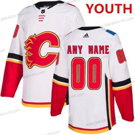 Adidas Nuoret Calgary Flames Mukautettu Valkoinen Kolmas paita Aito NHL Paita