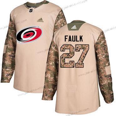 Adidas Nuoret Carolina Hurricanes #27 Justin Faulk Maastokuvio Aito 2017 Veterans Day Ommeltu NHL Paita