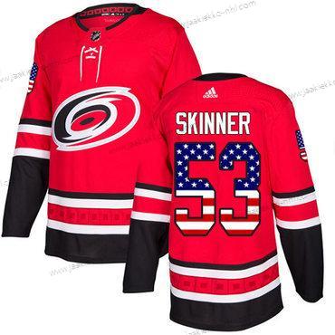 Adidas Nuoret Carolina Hurricanes #53 Jeff Skinner Punainen Kotiottelupaita Aito USA Flag Ommeltu NHL Paita