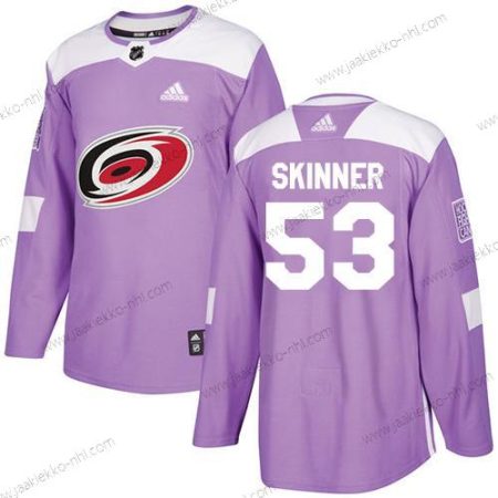 Adidas Nuoret Carolina Hurricanes #53 Jeff Skinner Violetti Aito Taistelee syöpää vastaan Ommeltu NHL Paita