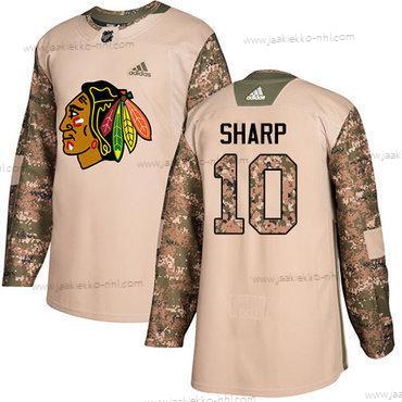 Adidas Nuoret Chicago Blackhawks #10 Patrick Sharp Maastokuvio Aito 2017 Veterans Day Ommeltu NHL Paita