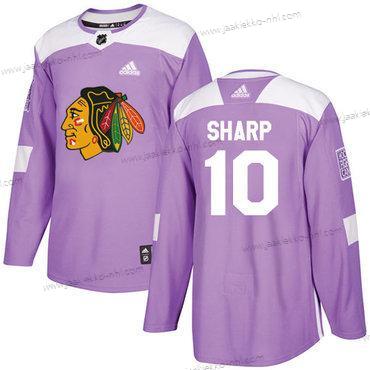 Adidas Nuoret Chicago Blackhawks #10 Patrick Sharp Violetti Aito Taistelee syöpää vastaan Ommeltu NHL Paita