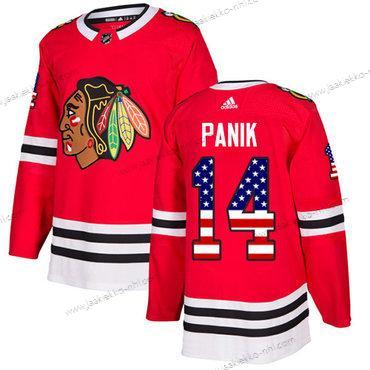 Adidas Nuoret Chicago Blackhawks #14 Richard Panik Punainen Kotiottelupaita Aito USA Flag Ommeltu NHL Paita