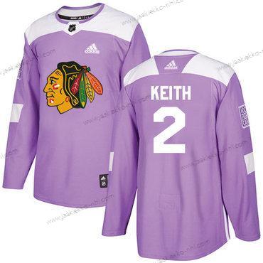 Adidas Nuoret Chicago Blackhawks #2 Duncan Keith Violetti Aito Taistelee syöpää vastaan Ommeltu NHL Paita