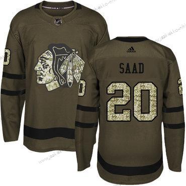 Adidas Nuoret Chicago Blackhawks #20 Brandon Saad Vihreä Salute to Service Ommeltu NHL Paita