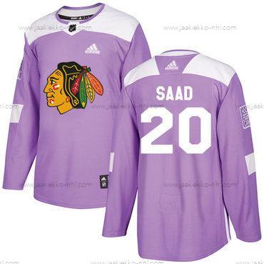 Adidas Nuoret Chicago Blackhawks #20 Brandon Saad Violetti Aito Taistelee syöpää vastaan Ommeltu NHL Paita