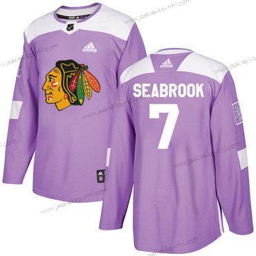 Adidas Nuoret Chicago Blackhawks #7 Brent Seabrook Violetti Aito Taistelee syöpää vastaan Ommeltu NHL Paita