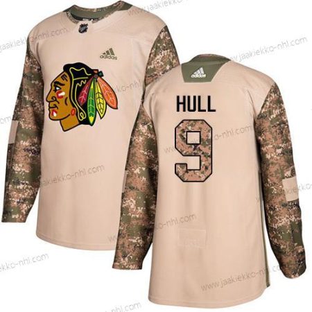 Adidas Nuoret Chicago Blackhawks #9 Bobby Hull Maastokuvio Aito 2017 Veterans Day Ommeltu NHL Paita