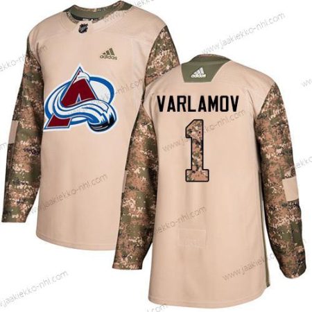 Adidas Nuoret Colorado Avalanche #1 Semyon Varlamov Maastokuvio Aito 2017 Veterans Day Ommeltu NHL Paita