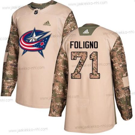 Adidas Nuoret Columbus Blue Jackets #71 Nick Foligno Maastokuvio Aito 2017 Veterans Day Ommeltu NHL Paita