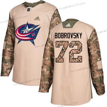 Adidas Nuoret Columbus Blue Jackets #72 Sergei Bobrovsky Maastokuvio Aito 2017 Veterans Day Ommeltu NHL Paita