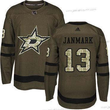 Adidas Nuoret Dallas Stars #13 Mattias Janmark Vihreä Salute to Service Ommeltu NHL Paita