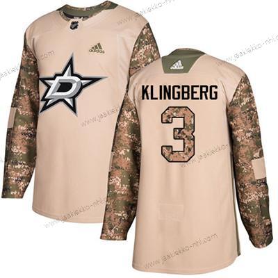 Adidas Nuoret Dallas Stars #3 John Klingberg Maastokuvio Aito 2017 Veterans Day Ommeltu NHL Paita