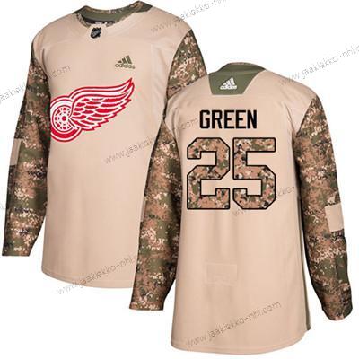 Adidas Nuoret Detroit Red Wings #25 Mike Vihreä Maastokuvio Aito 2017 Veterans Day Ommeltu NHL Paita