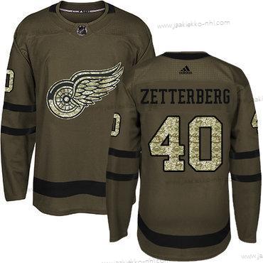 Adidas Nuoret Detroit Red Wings #40 Henrik Zetterberg Vihreä Salute to Service Ommeltu NHL Paita