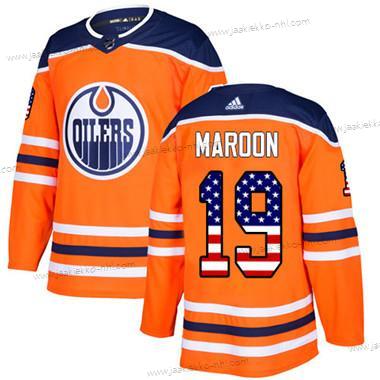 Adidas Nuoret Edmonton Oilers #19 Patrick Maroon Oranssi Kotiottelupaita Aito USA Flag Ommeltu NHL Paita