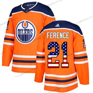 Adidas Nuoret Edmonton Oilers #21 Andrew Ference Oranssi Kotiottelupaita Aito USA Flag Ommeltu NHL Paita